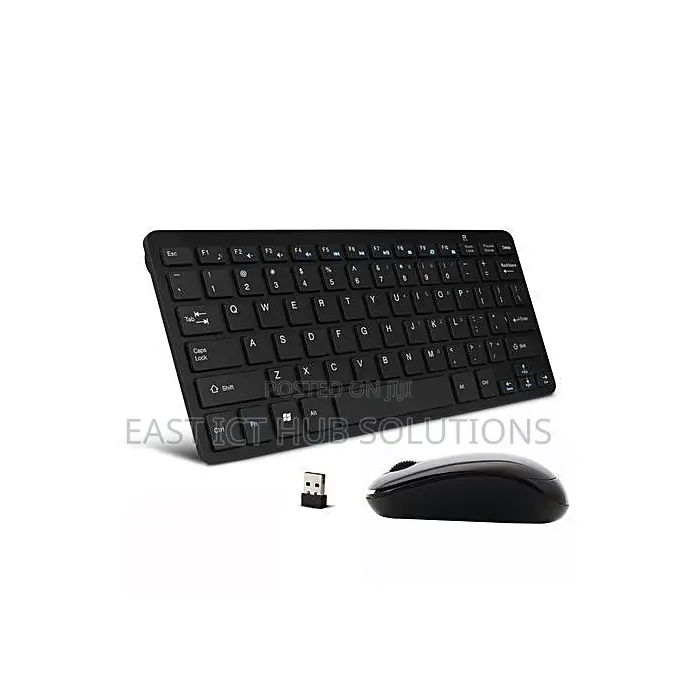 Wireless Keyboard Mouse Combo 2.4G Black Sleek Factor