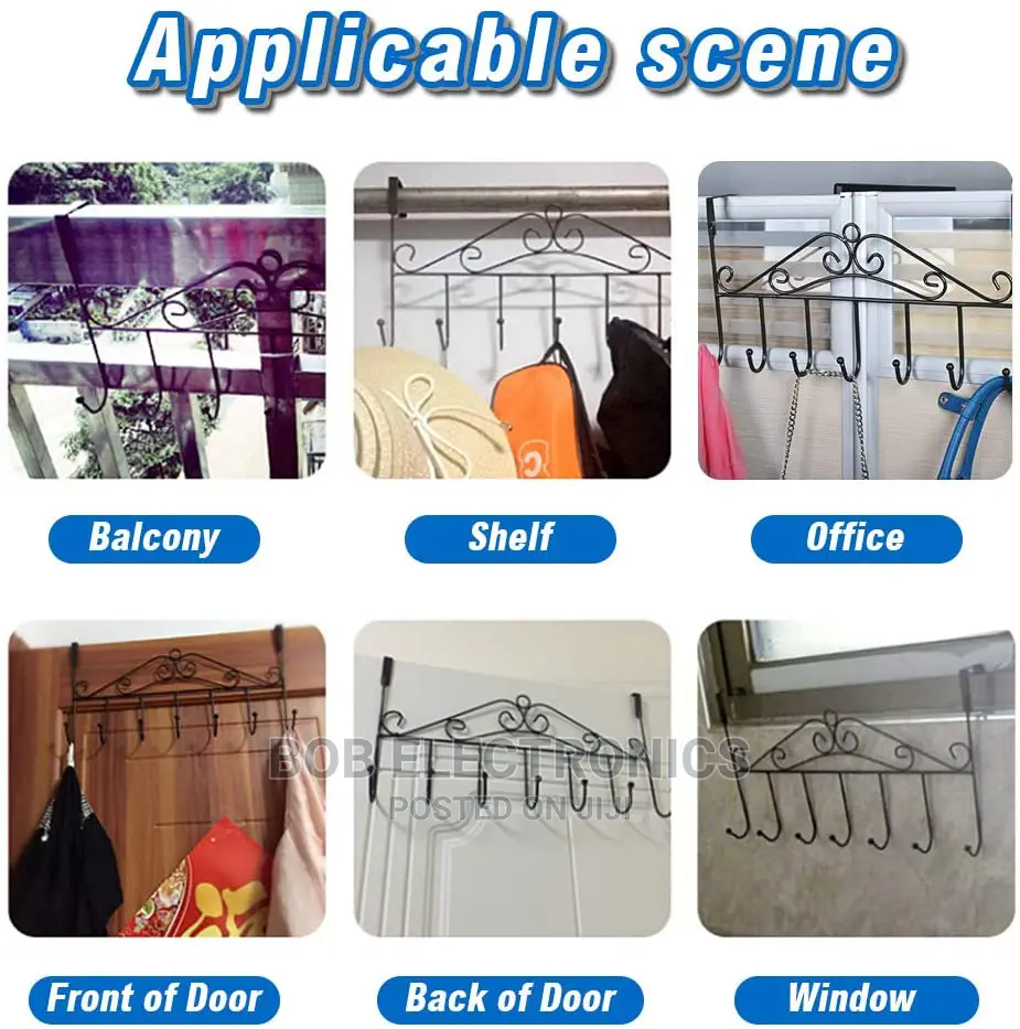 7 Hooks Metallic Hanger Over the Door