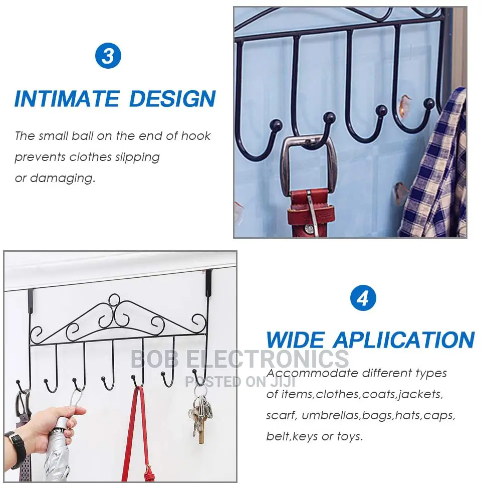 7 Hooks Metallic Hanger Over the Door
