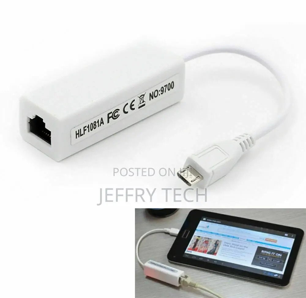 Micro USB 2.0 5p- RJ45 Network Lan Ethernet Cable Adapter Wi