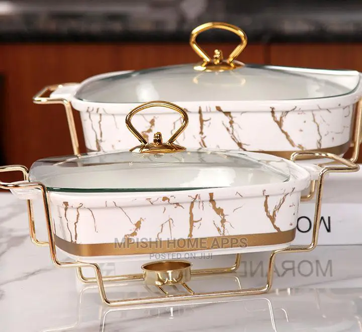 3pcs Rectangular Ceramic Food Warmers