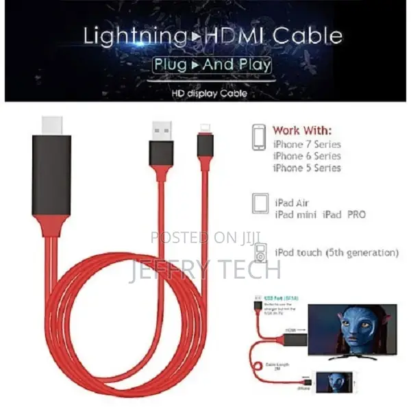 Plug Play Cable for Lightning to Hdmi Hdtv Tv Adapter Digi