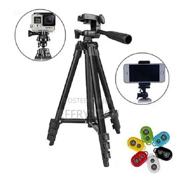 Aluminium Alloy Tripod Stand 3120 + Phone Clip + Bluetooth R