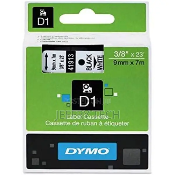 DYMO 9mm Black on White D1 Label Tape for Dymo Label Maker