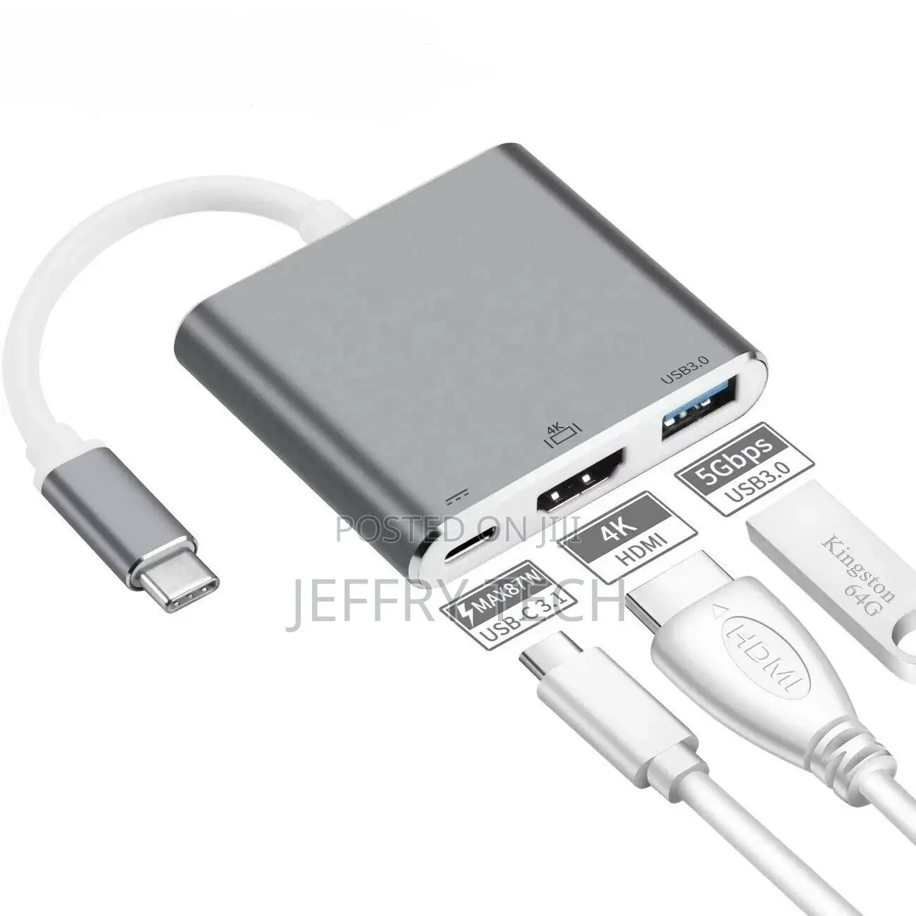 3/6/7/8 in 1 USB-C HUB Type-C Adapter Macbook/Windows Multi