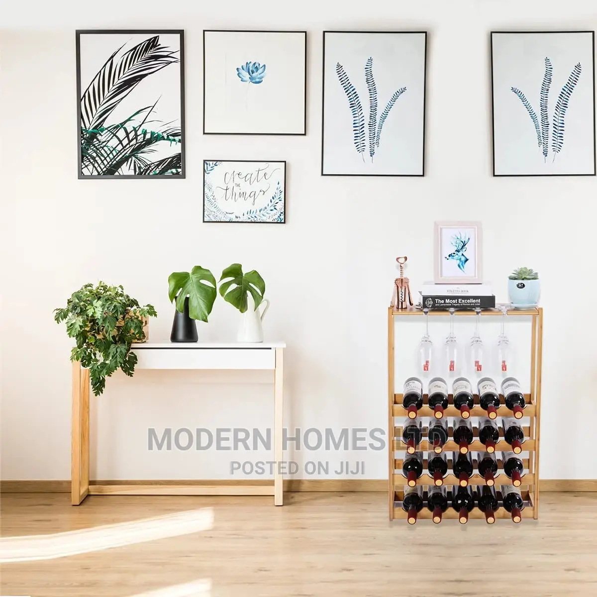 5-Tier Wine Rack With Glass Holder
