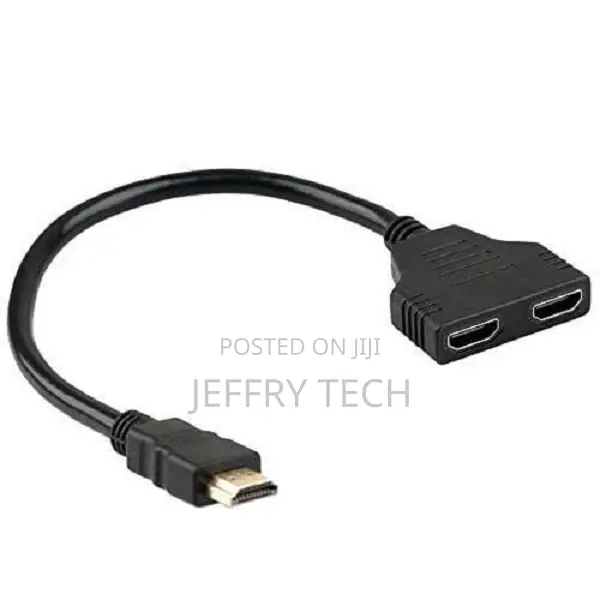 Hdmi Male to 2 Hdmi Female 1 in 2 Out Splitter Black Cable A