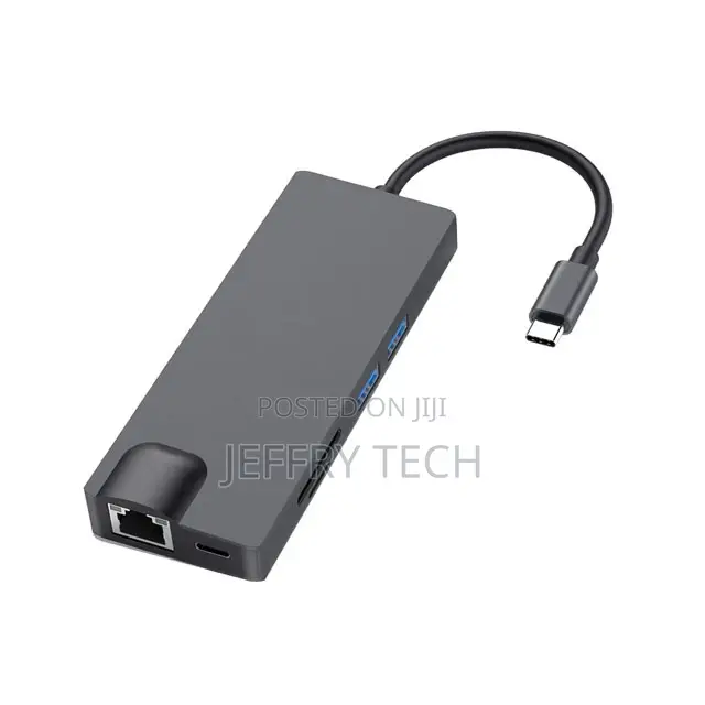 USB C HUB on 4K HDMI 8 in 1 Adapter USB SD/Micro SD Ethernet