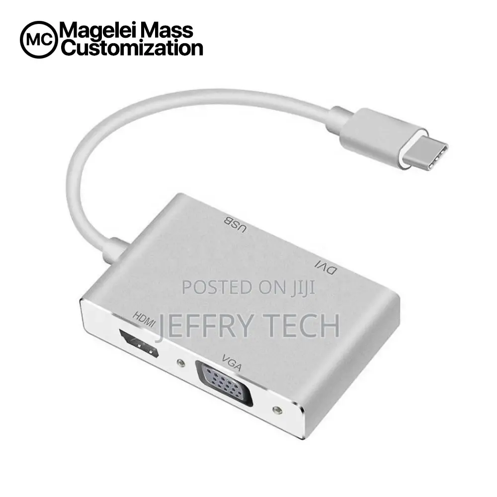 USB 3.1 Type C Hubs 4 Pin 1 USB3.0 DVI VGA HDMI 4K for Macbo