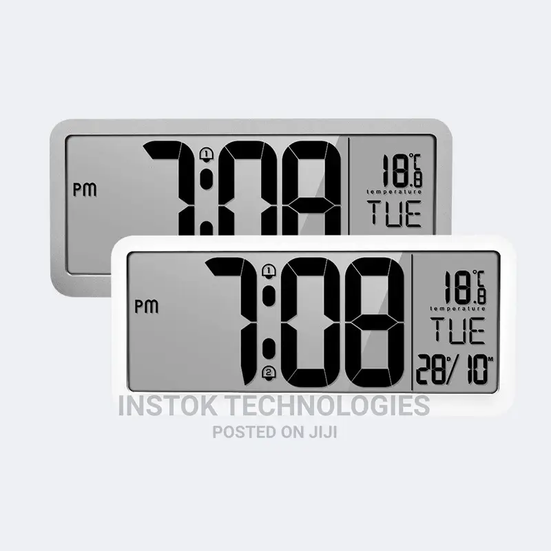 14 Inch LCD Digital Wall Alarm Clock Large With Dual Alarm