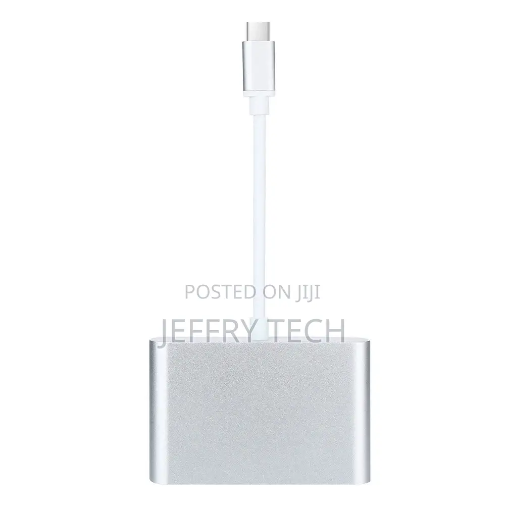 USB Type C to HDMI VGA 3.5mm Audio Hub 3 in 1 Multiport Adap
