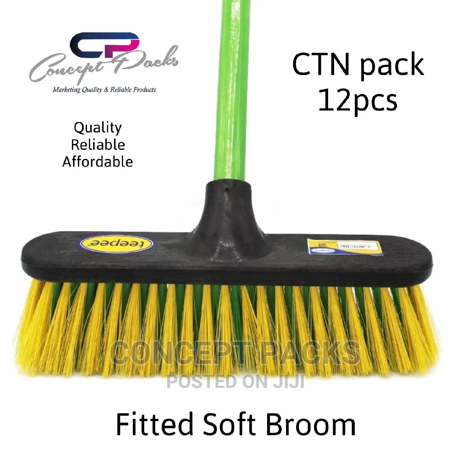 12pcs Soft Fitted Broom.