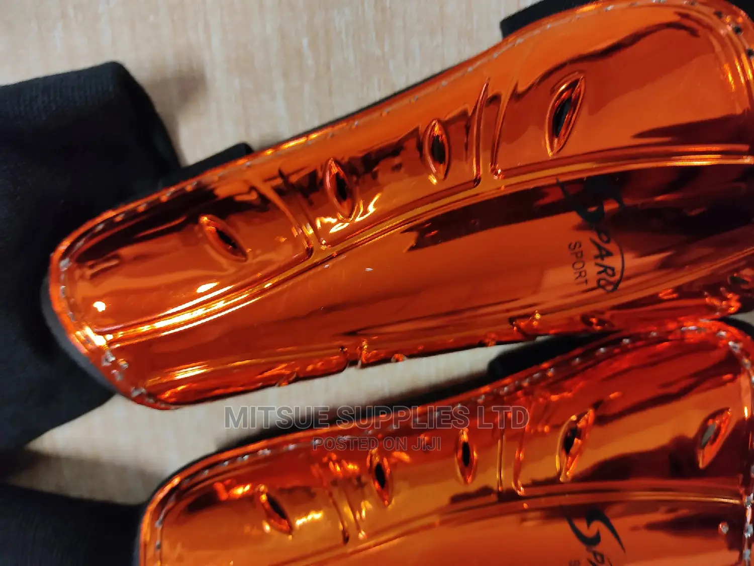 Football Hockey Shin Guard With Anklet Orange-Code 6860