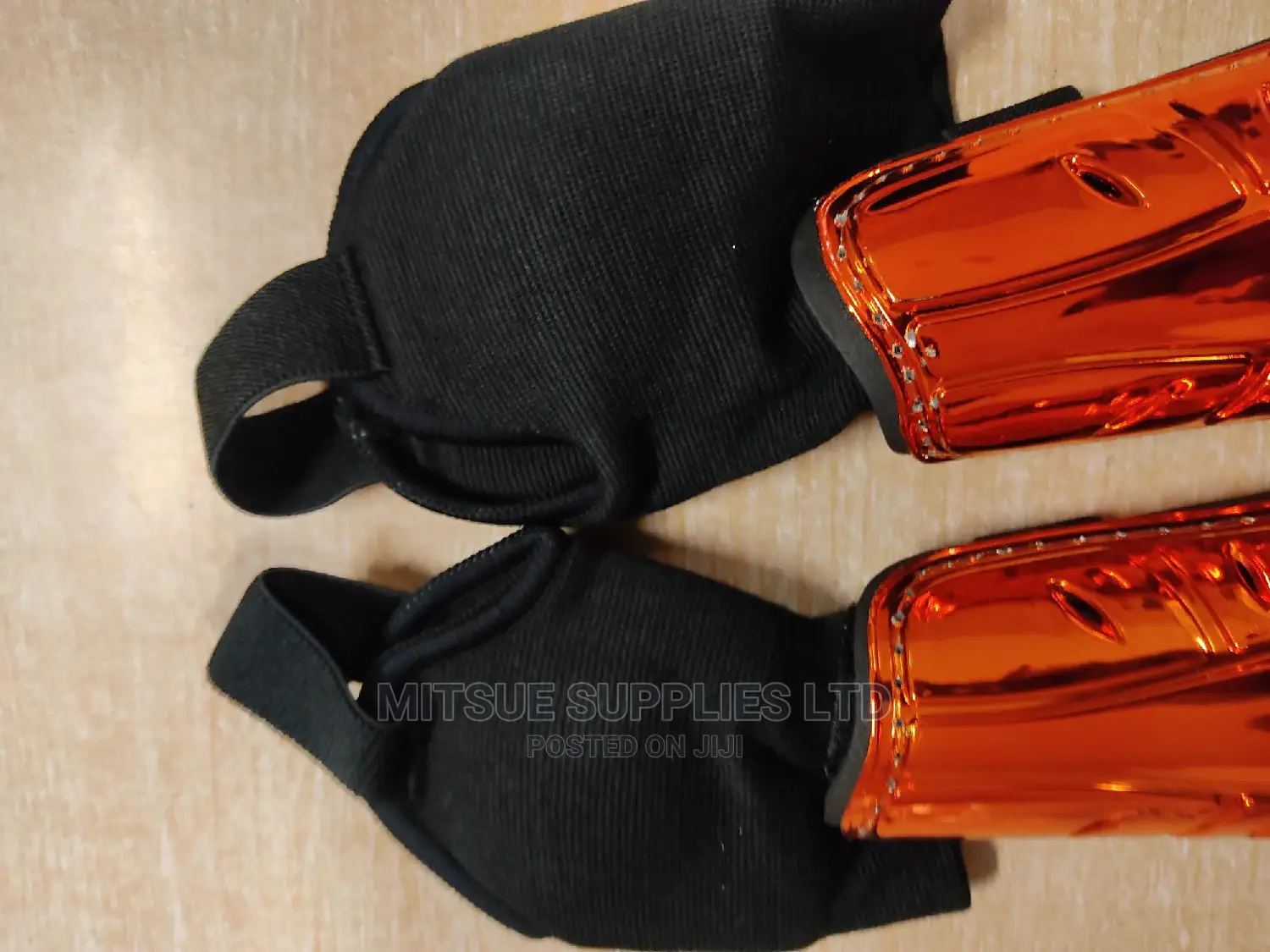 Football Hockey Shin Guard With Anklet Orange-Code 6860