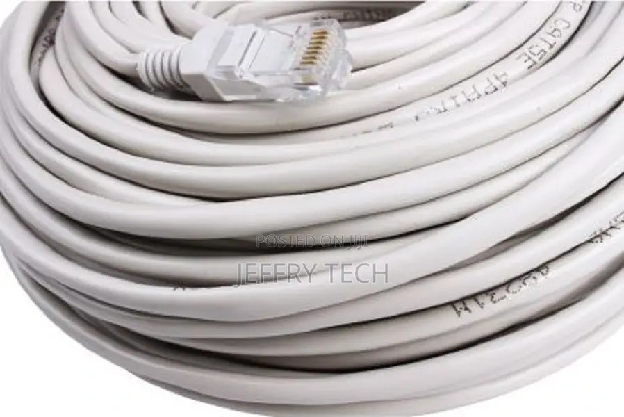 RJ45 Ethernet Cat5 Network Cable LAN Patch Lead 20m Gray Whi