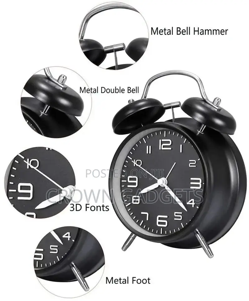 Twin Bell Alarm Clock,Plastic Coloured