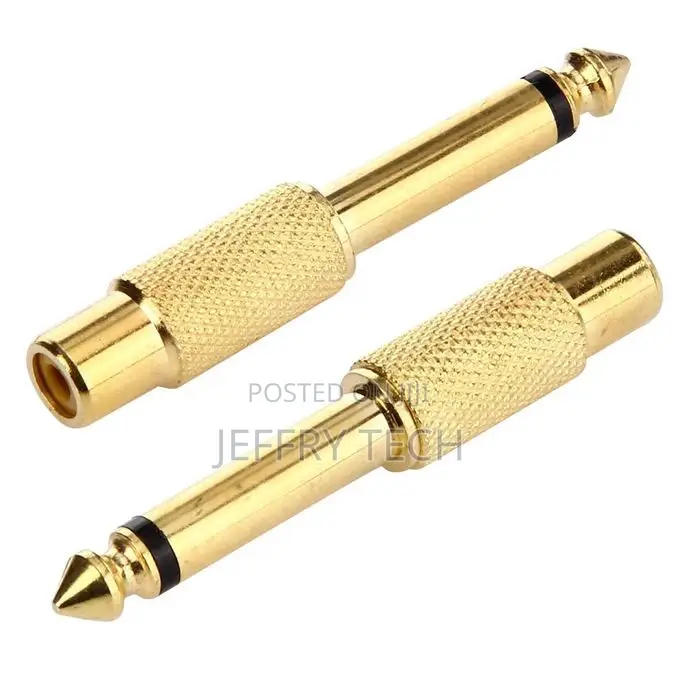 Generic Gold Plated 6.35mm Memo Male to RCA Headphone Jack A