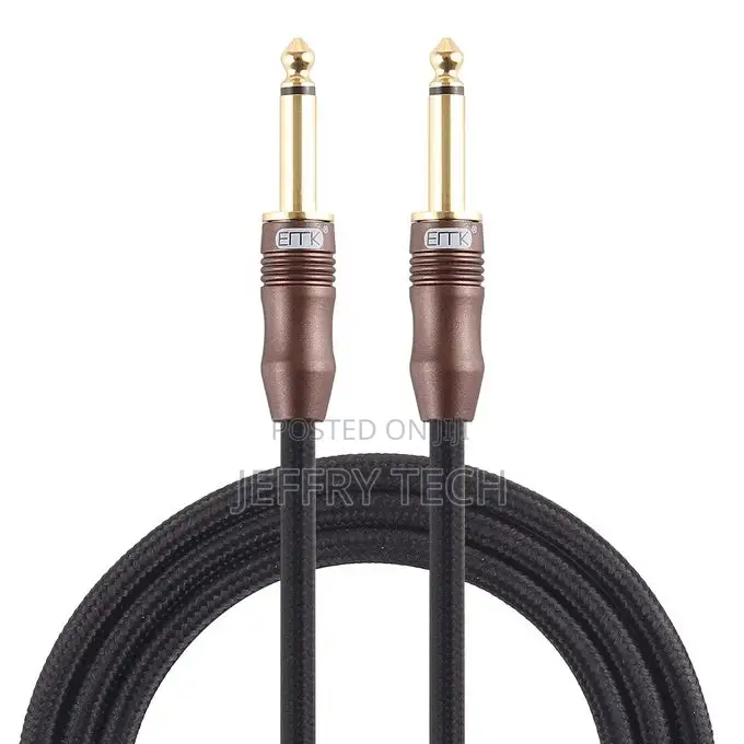 6.35mm Male to Male 3 Section Gold-Plated Plug Cotton Braide