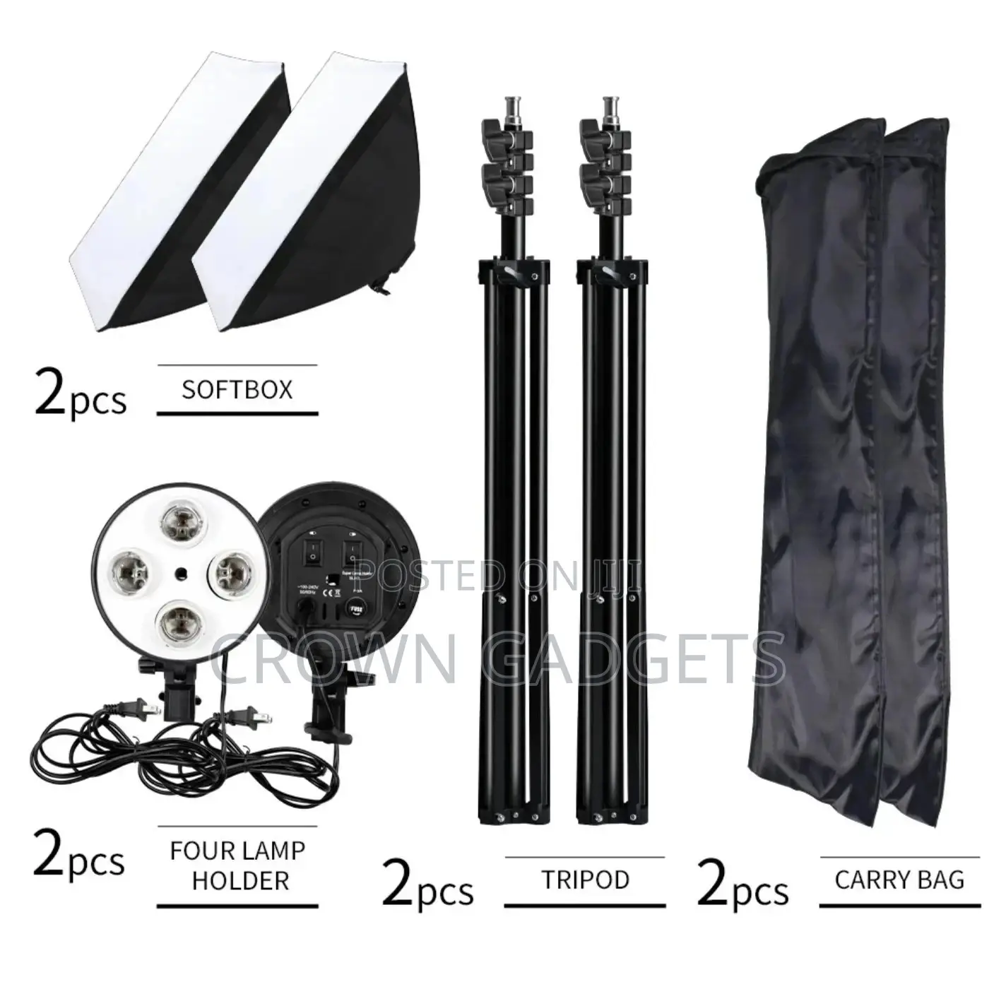 Photography 50x70cm Lighting Four Lamp Softbox Kit Full
