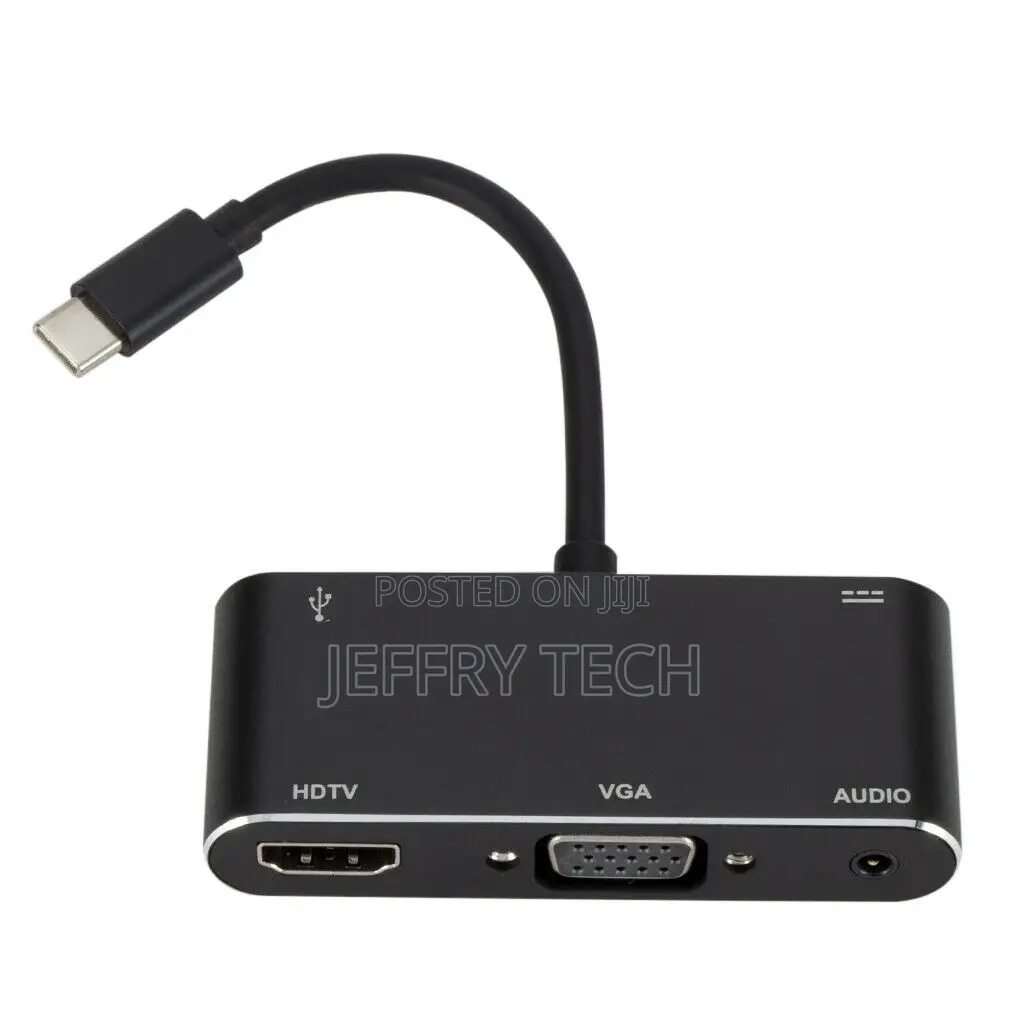 USB 3.1 Type-C to HDMI VGA 3.5mm Audio USB Splitter Hub Adap