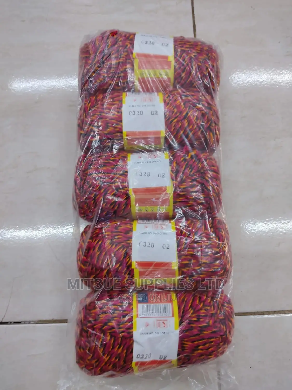 5 Pink, Red, Orange Black Rainbow Chunky Yarns Code: 320