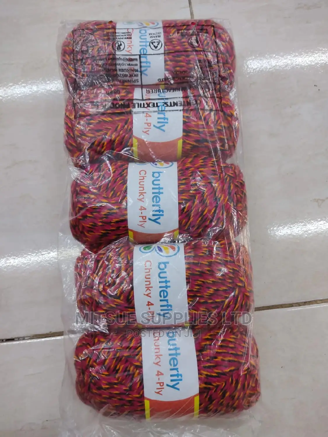 5 Pink, Red, Orange Black Rainbow Chunky Yarns Code: 320