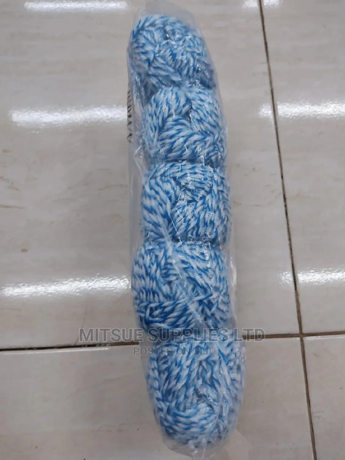 5 White, Baby Blue, Blue Rainbow Chunky Yarn