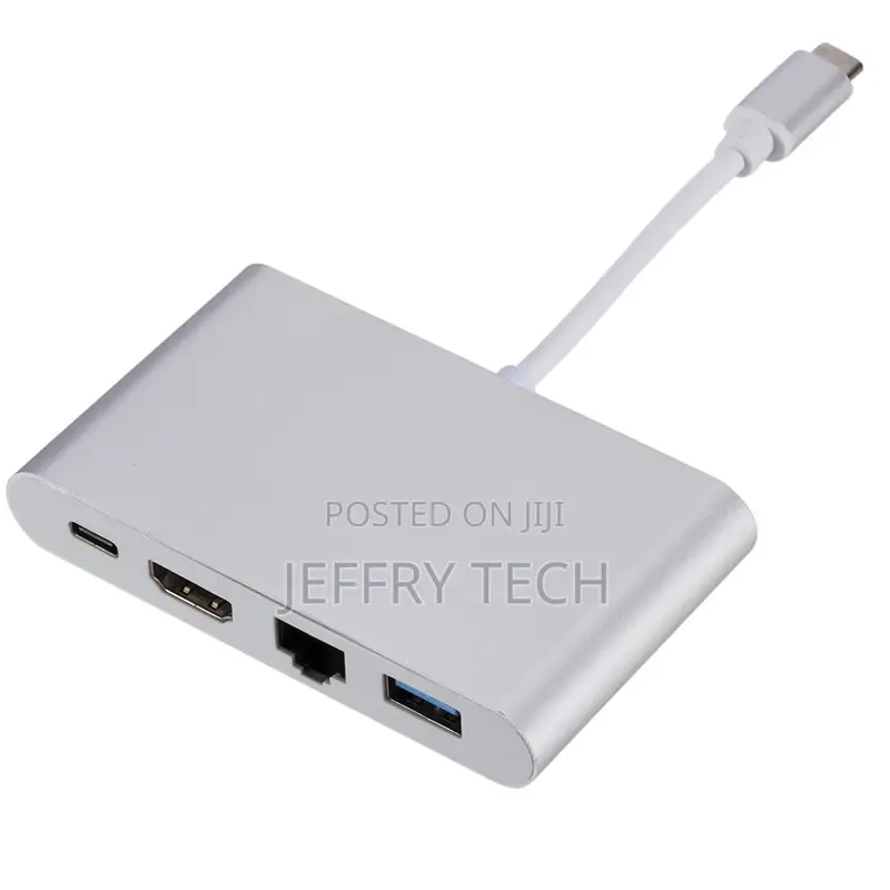 Type C Adapter 4 in 1 Combo Hub Mit Usb3.0 to H Dmi RJ45 Hub