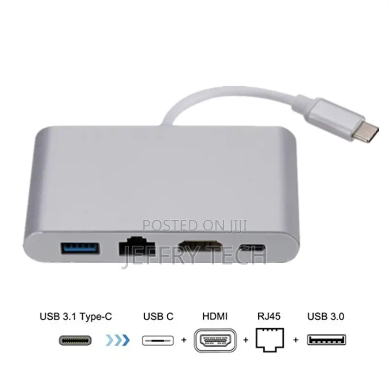 Type C Adapter 4 in 1 Combo Hub Mit Usb3.0 to H Dmi RJ45 Hub