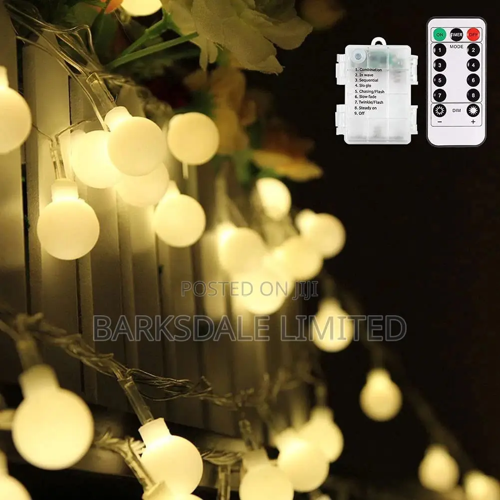 Christmas String Lights Warm 10m Battery Xmas Ball Fairy