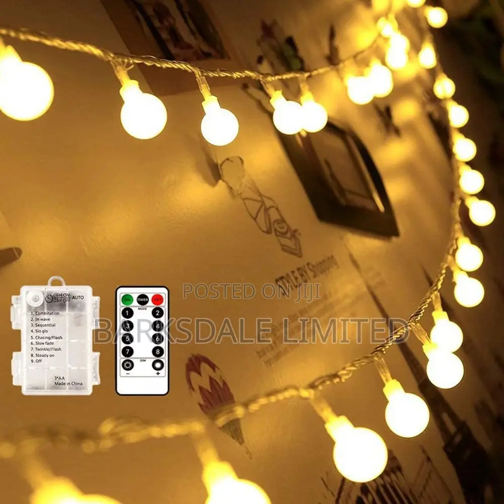 Christmas String Lights Warm 10m Battery Xmas Ball Fairy