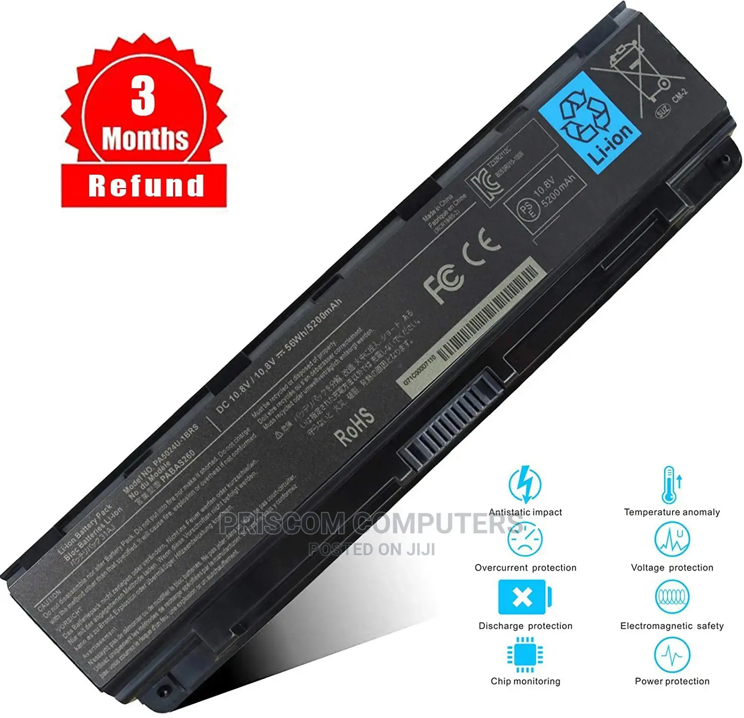 Toshiba Laptop Battery PA5024U-1 Brs For C850, C855D, C875