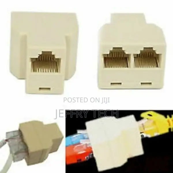 RJ45 Y Splitter Coupler Ethernet LAN Network Patch Cable Con