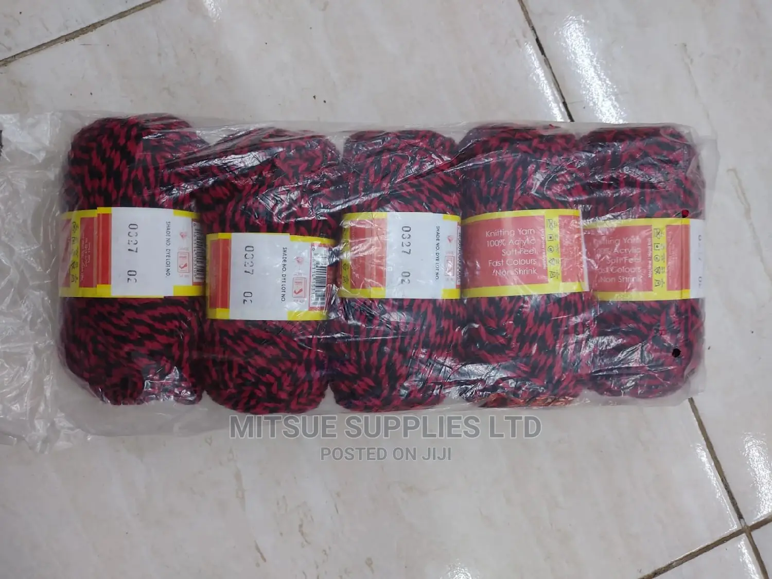 5 Red and Black Chunky Knitting/Crochet Yarns