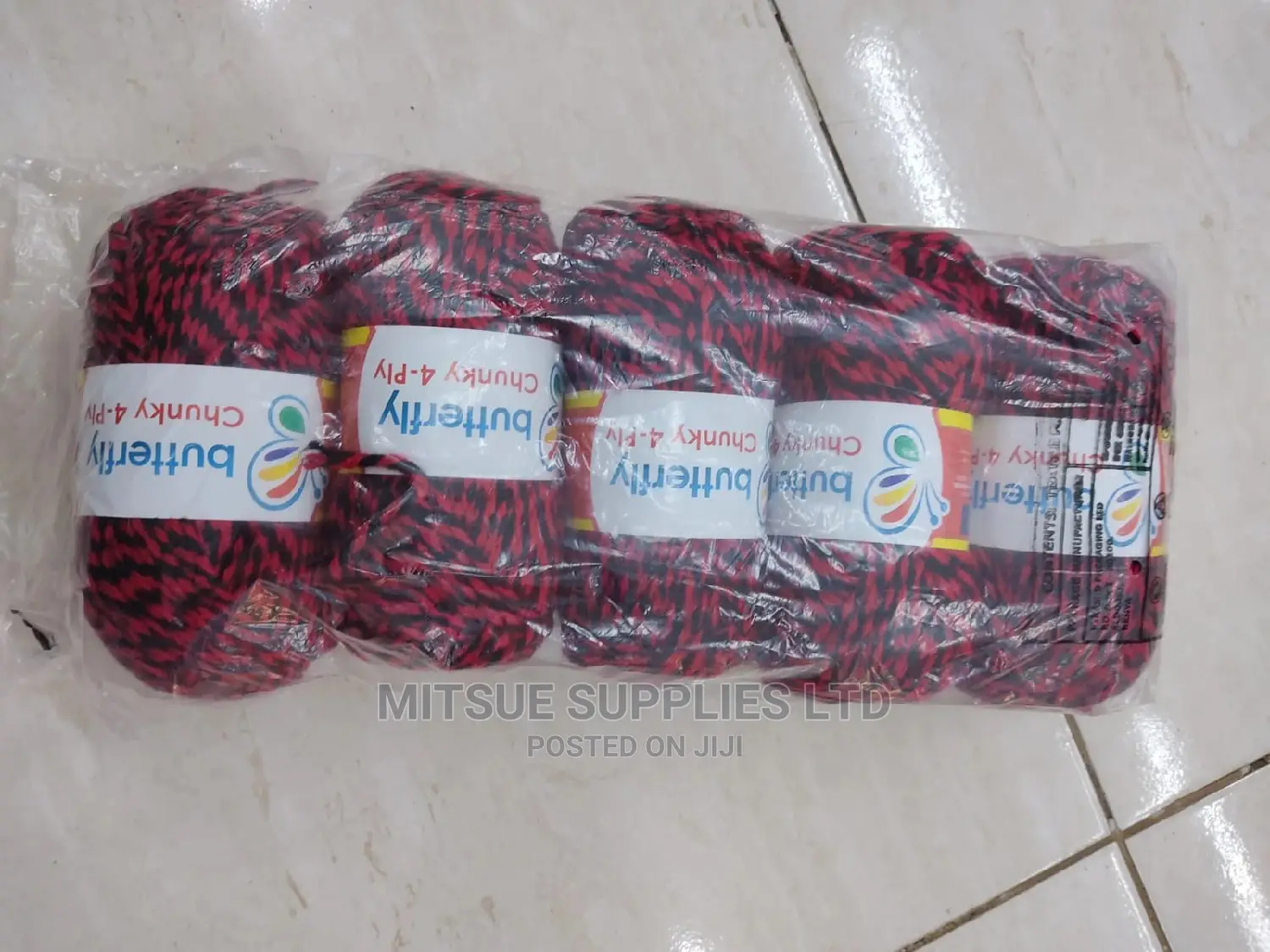 5 Red and Black Chunky Knitting/Crochet Yarns
