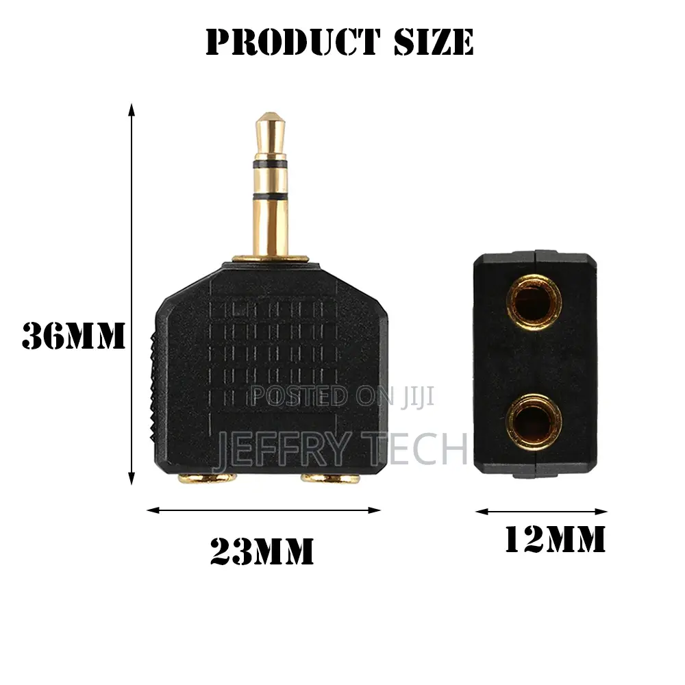 3.5mm 3 Pole Male Plug to Female Jack Headphone Splitter 1