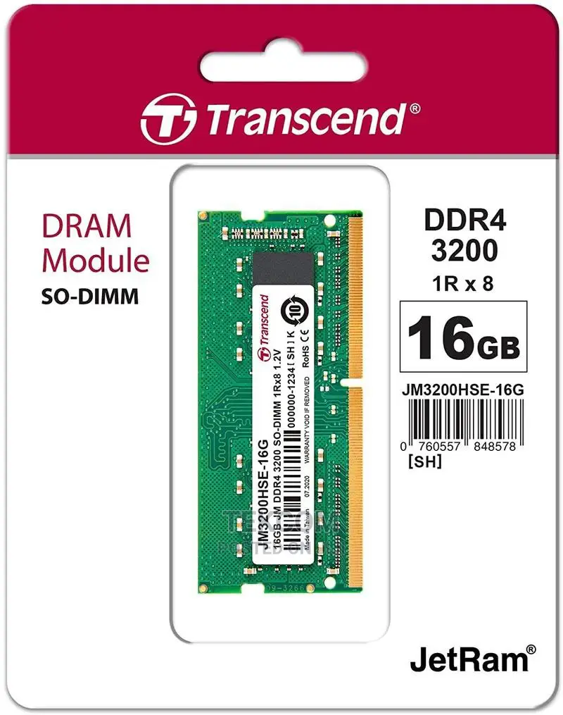 Transcend Laptop RAM DDR4 16GB 3200