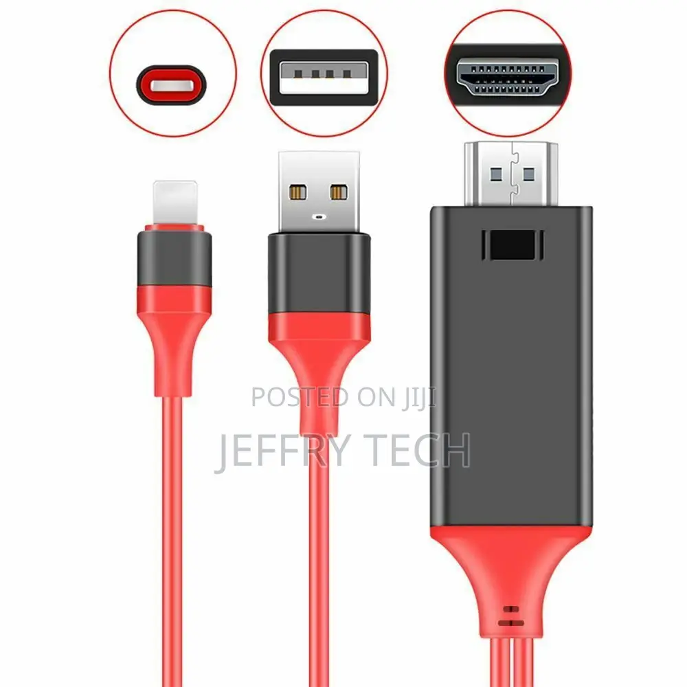 Lightning 8 Pin to Hdmi Cable With USB Charger 1080P HDTV MH