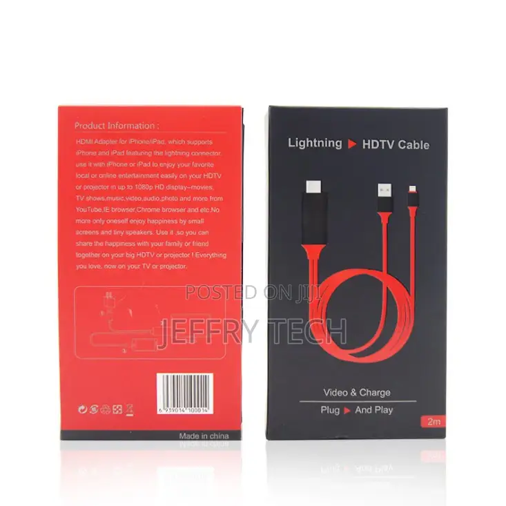Lightning 8 Pin to Hdmi Cable With USB Charger 1080P HDTV MH