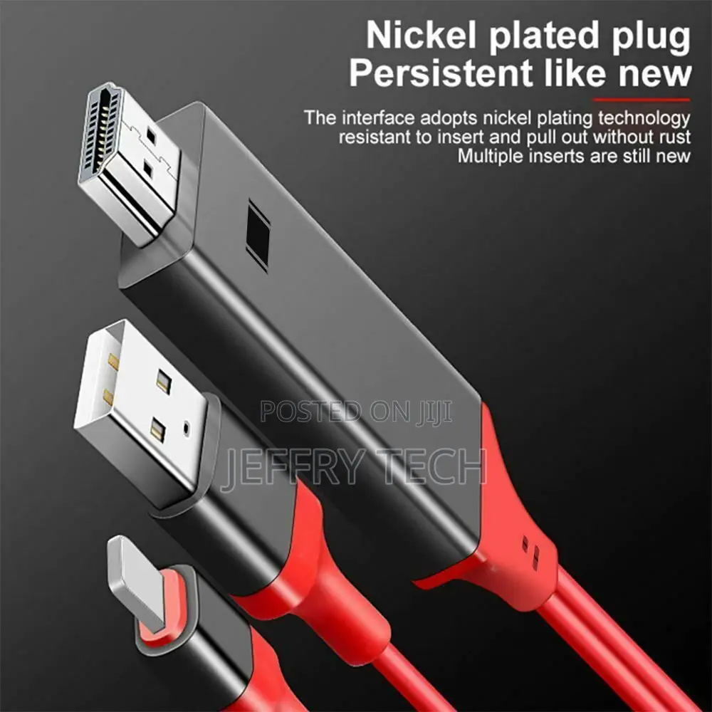 Lightning 8 Pin to Hdmi Cable With USB Charger 1080P HDTV MH