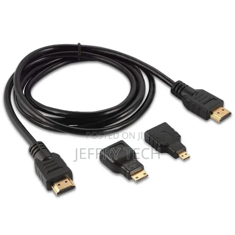 HDMI Cable 3 in 1 With Mini Hdmi and Micro Hdmi Converters M