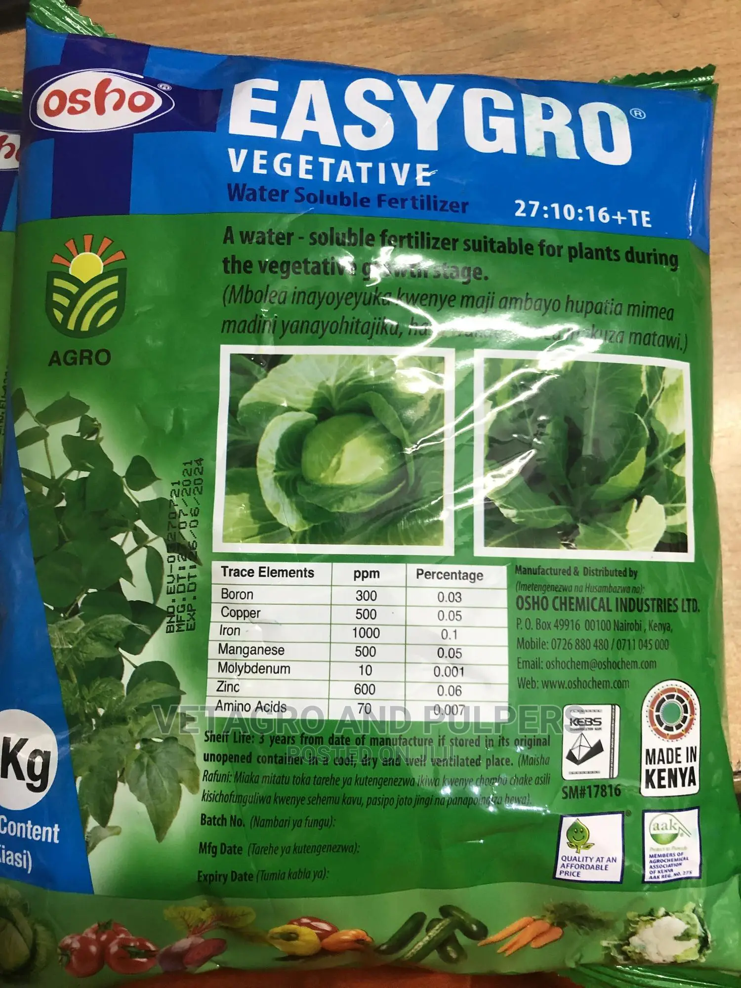 Easy Gro Vegetative Fertilizer 1kg