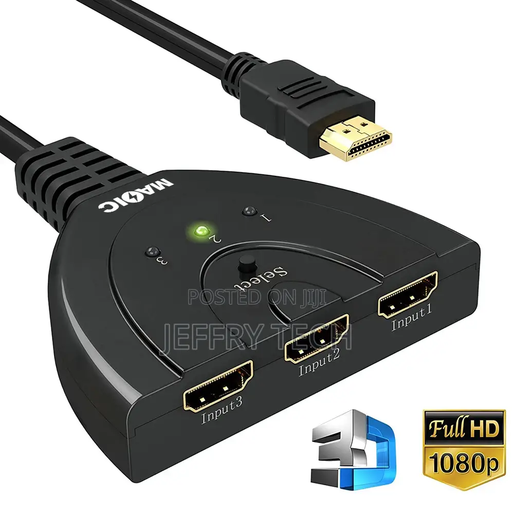 3 Port HDMI 1080P 3D Switcher 3x1 Auto Switch 3 In