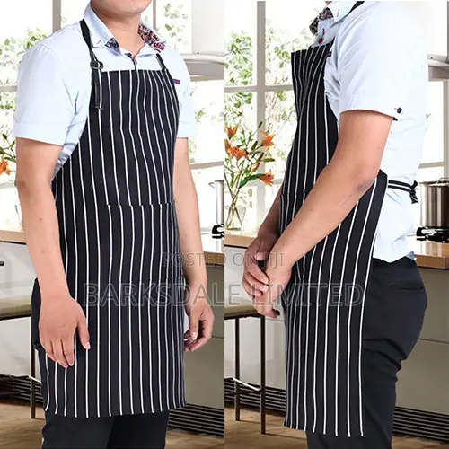 Black and Whitestriped Apron