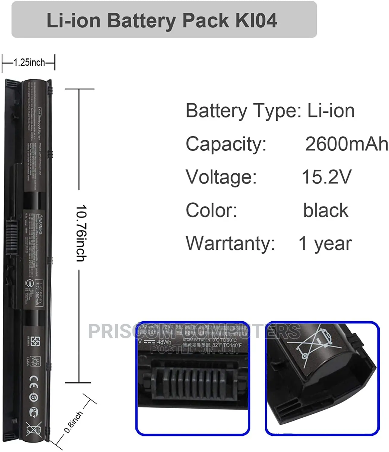 Hp KI04 Laptop Battery for HP Pavilion 14/15/17-Ab000 HSTNN