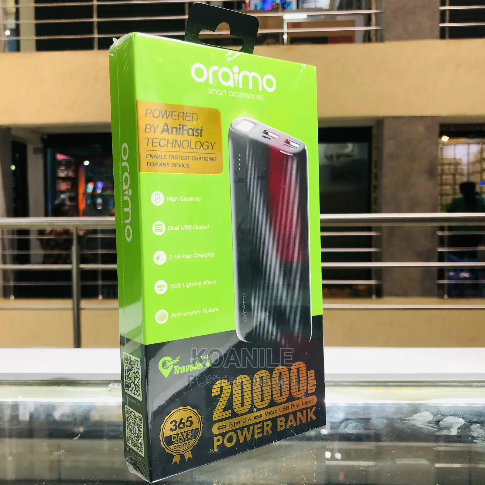 Oraimo 20,000mah Power Bank (P204D)