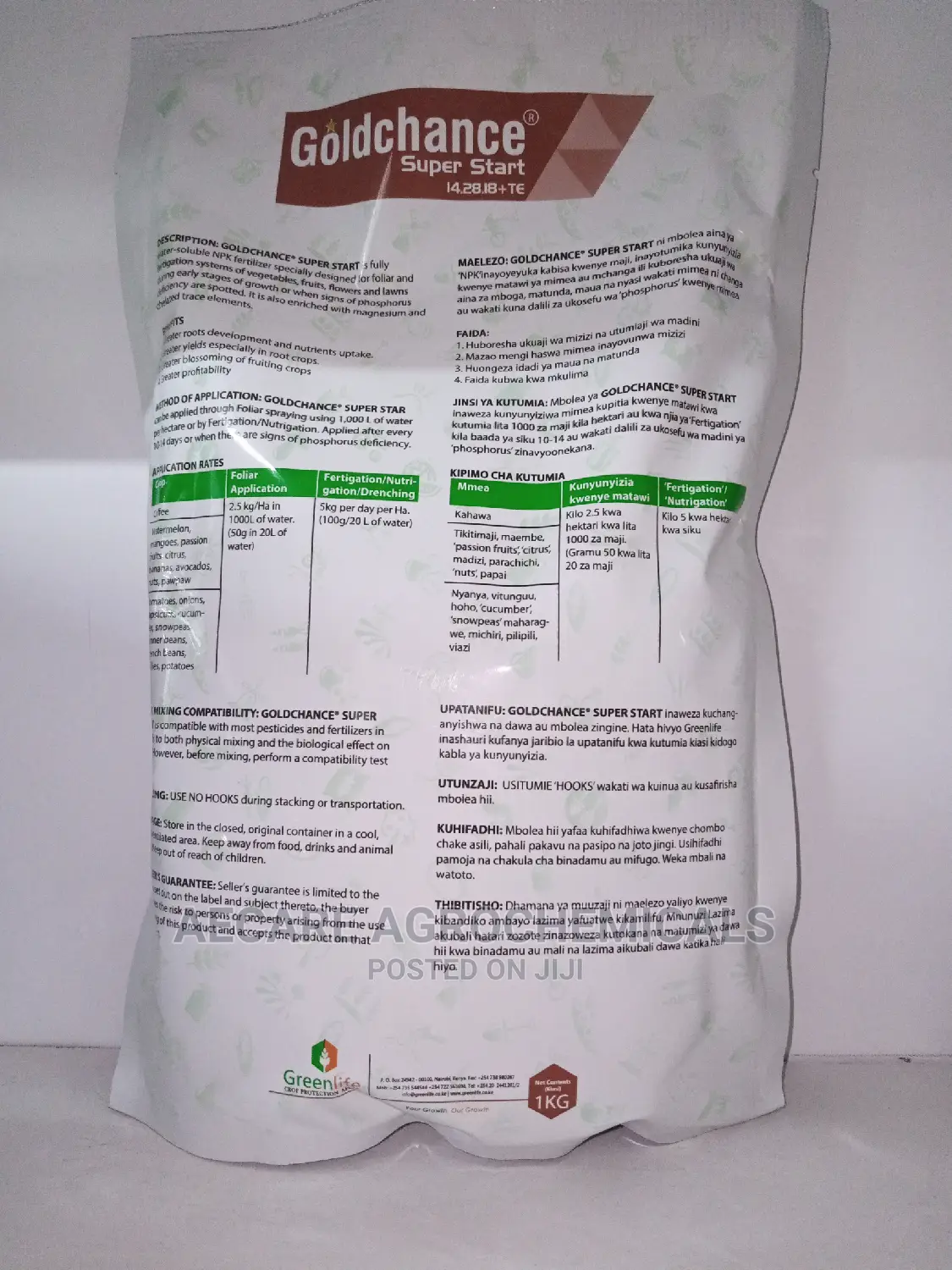 Goldchance Super Start Foliar Fertilizer 14:28:18+Te. 1kg
