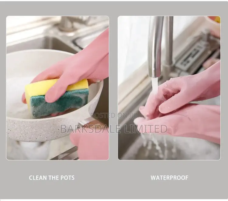 Domestic Silicone Rubber Gloves Latex Nitrile Kitchen Pink