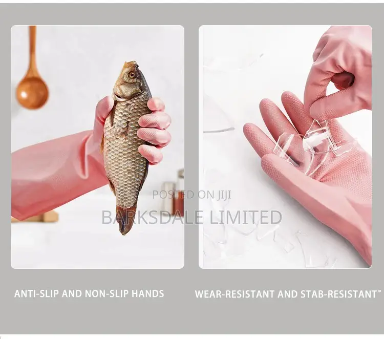 Domestic Silicone Rubber Gloves Latex Nitrile Kitchen Pink