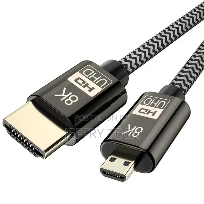 2m 8K UHD Micro HDMI to HDMI Nylon Braided Audio Video Cable